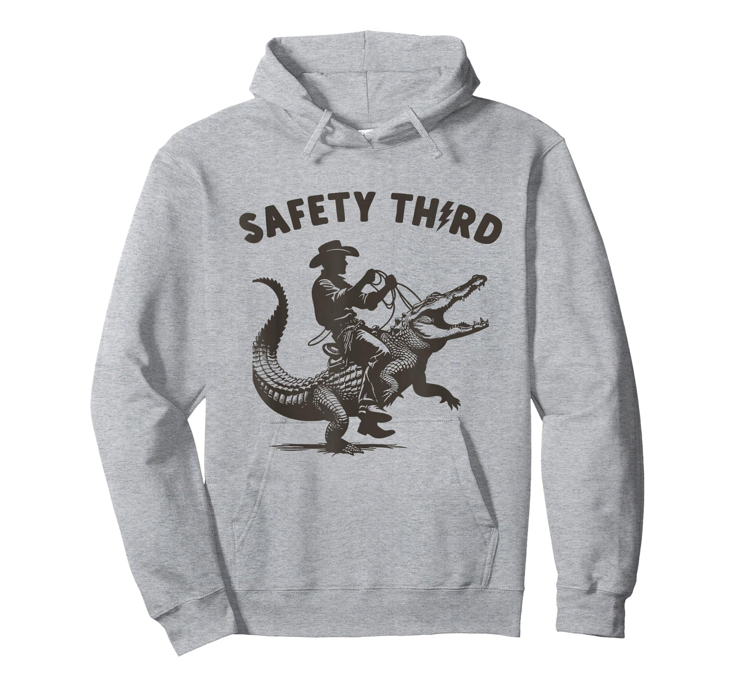 Safety Third Funny Cowboy Riding Alligator Sarcastic Safety T-Shirt