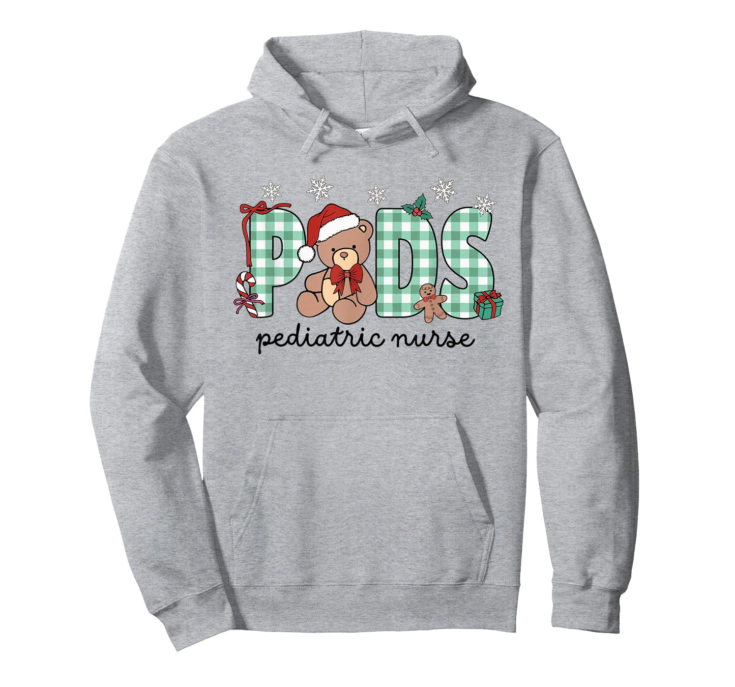 Women Pediatrics Christmas Holiday Bear PEDS Nurse PICU T-Shirt