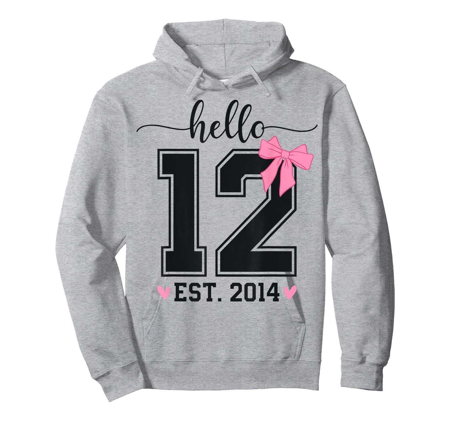 Hello Twelve EST 2014 12th Birthday Coquette 12 Year Girl T-Shirt