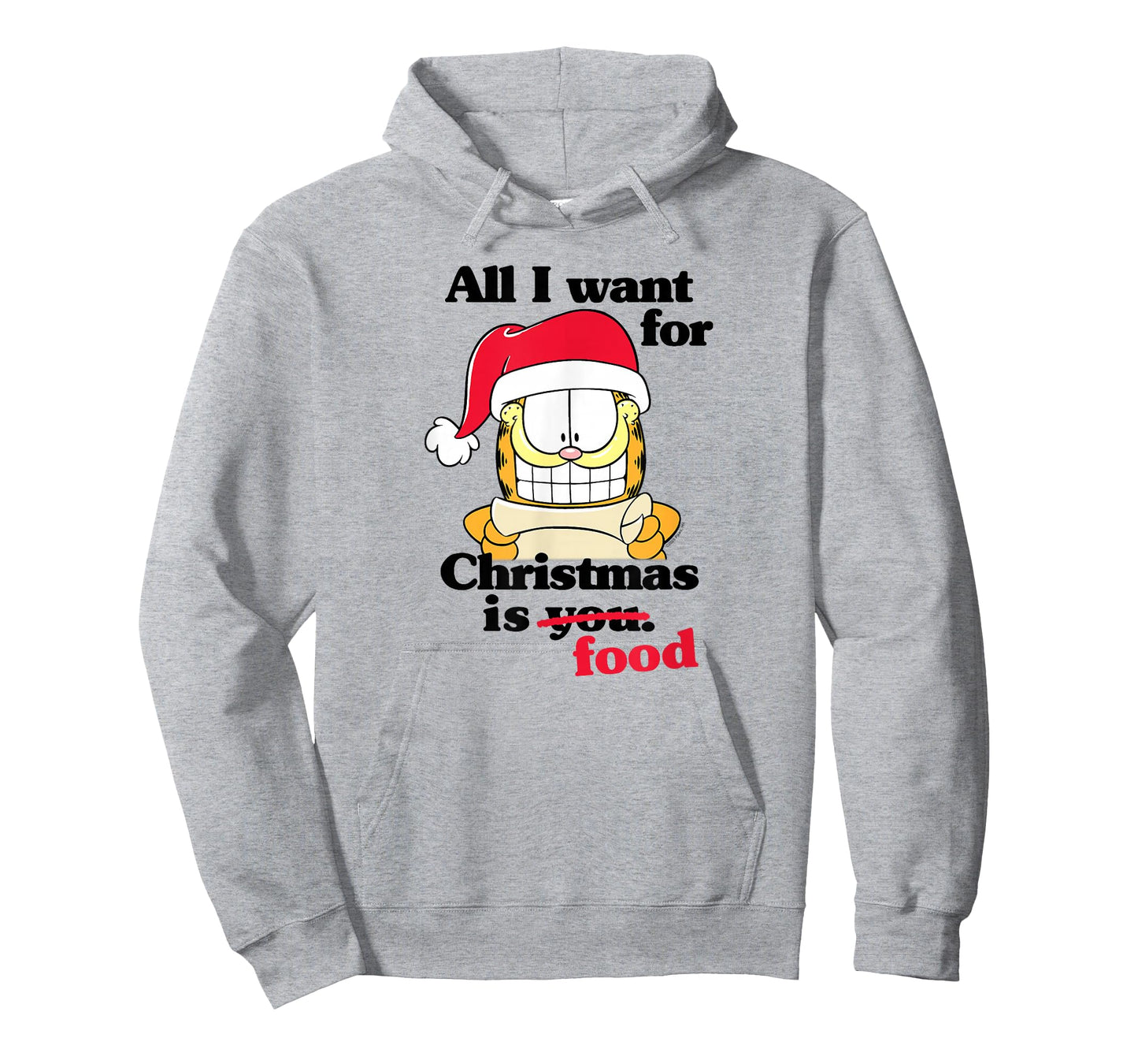 Garfield All I Want for Christmas is Food Funny Holiday Cat T-Shirt