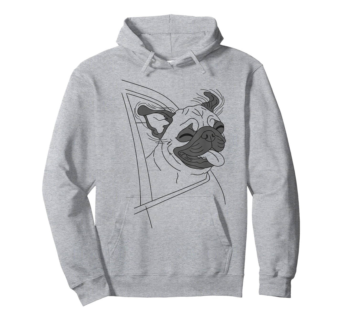 Car Window Pug Line Art for Dog T-Shirt