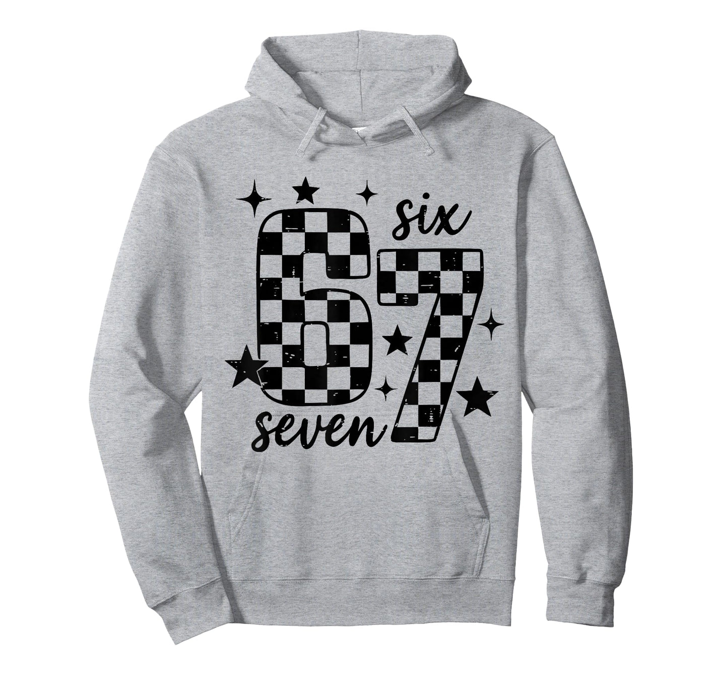 Retro 67 Checkered Six Seven Meme Funny Teacher Student 6 7 T-Shirt