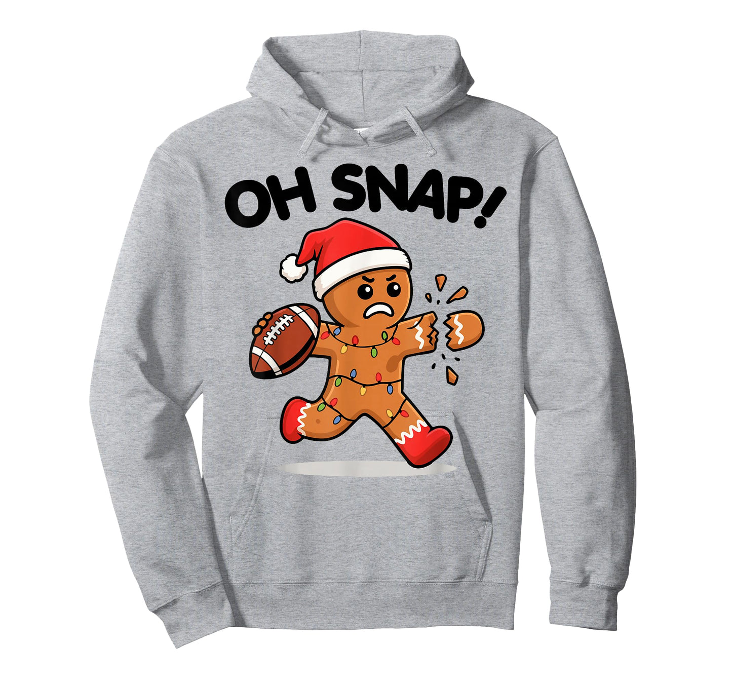 Oh Snap Football Xmas Gingerbread Man Christmas Boys Kids T-Shirt