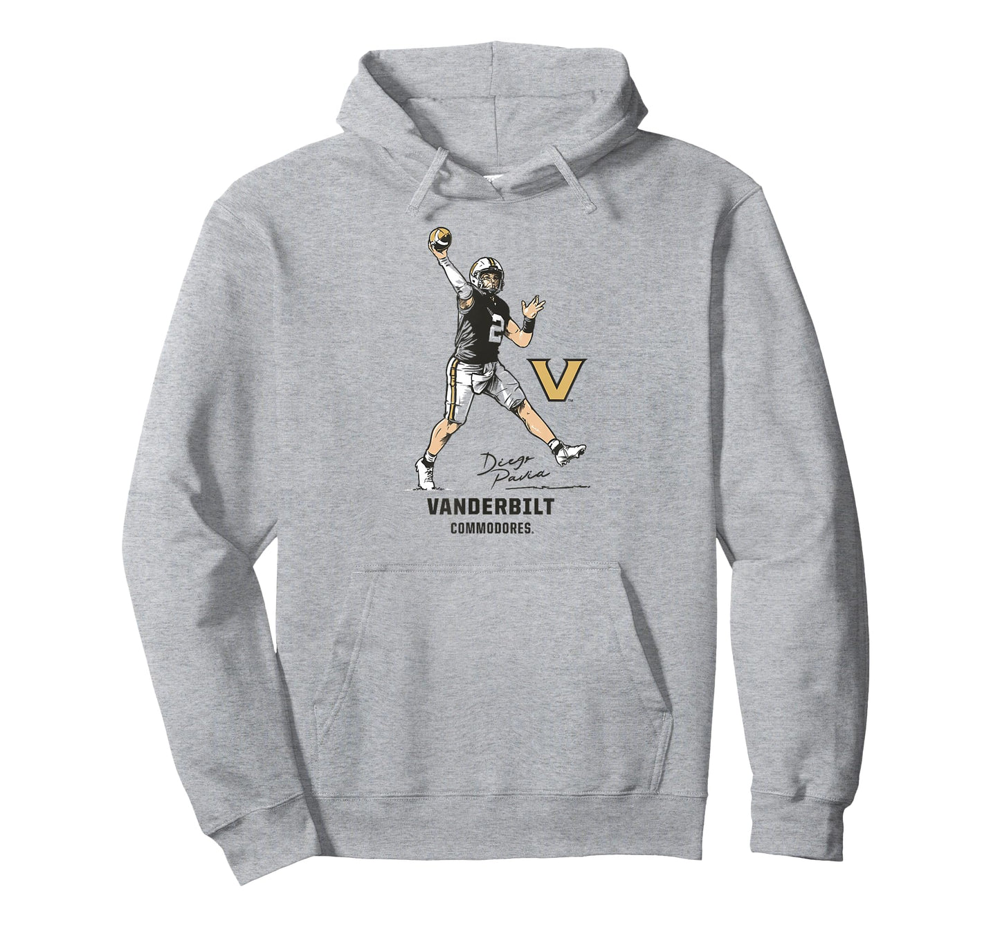 Vanderbilt Football: Diego Pavia Superstar Pose - Vanderbilt T-Shirt