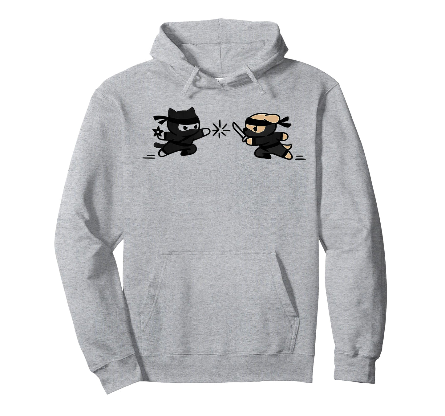 Cute Ninja Cat vs Dog, Kawaii Ninja Pets T-Shirt