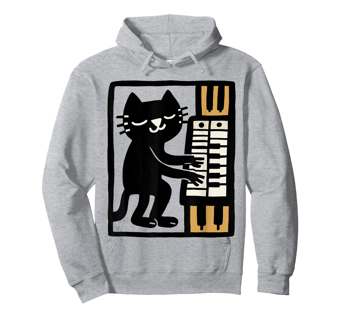 Cat Playing Organ – Funny Organist Cat Music Illustration T-Shirt
