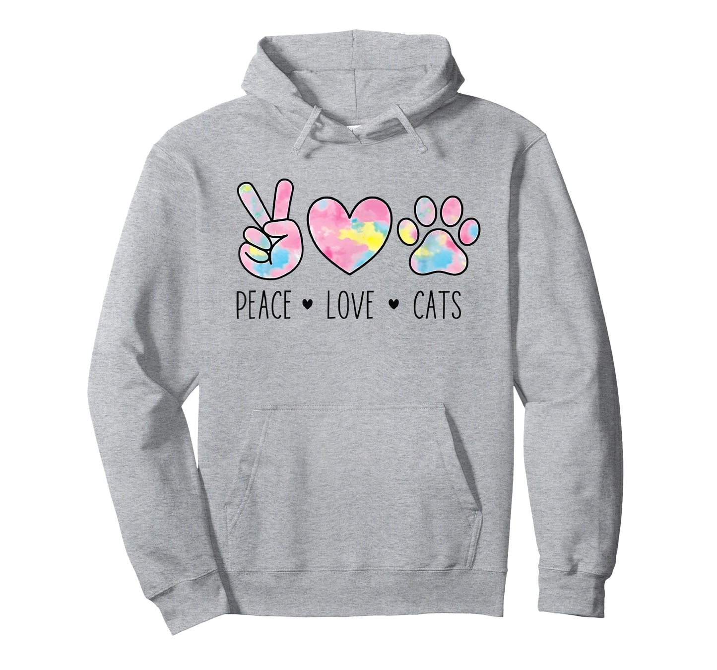 Peace Love Cats Cute Paw Heart Cat Lover Positive Animal T-Shirt