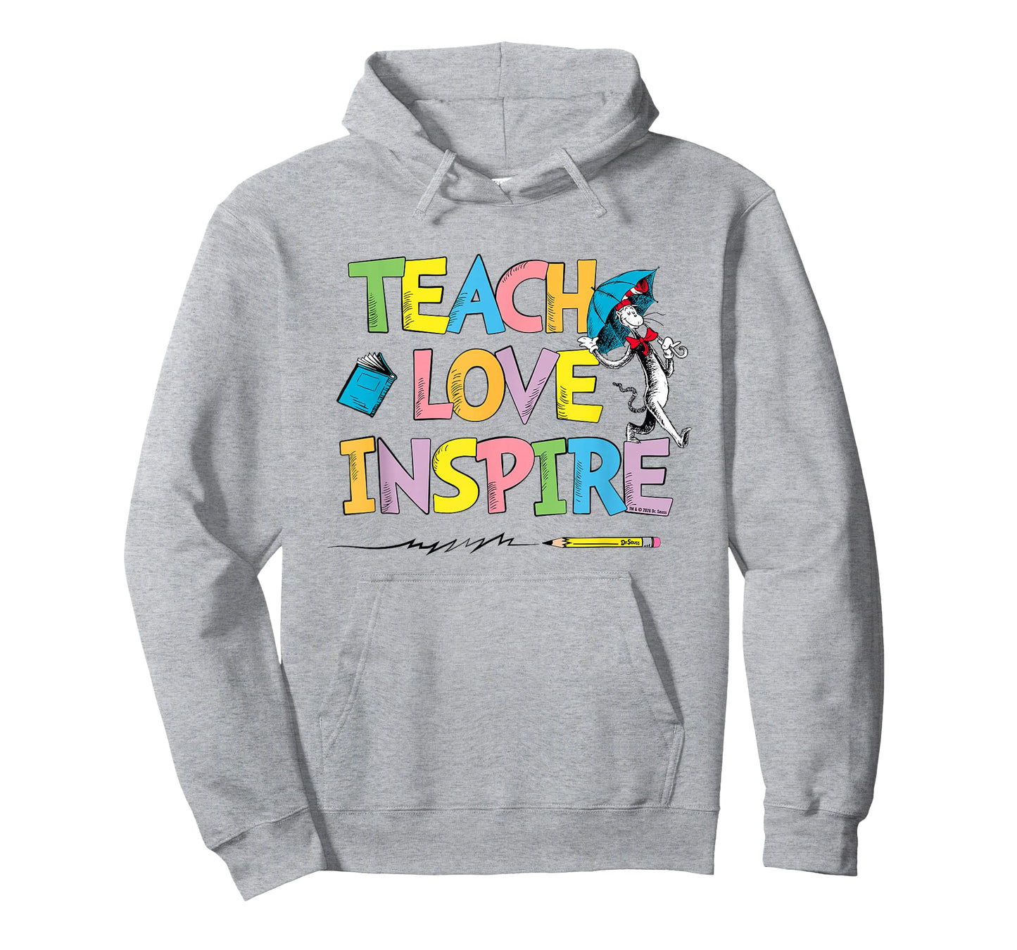 Dr Seuss Cat Hat Teach Love Inspire Officially Licensed T-Shirt