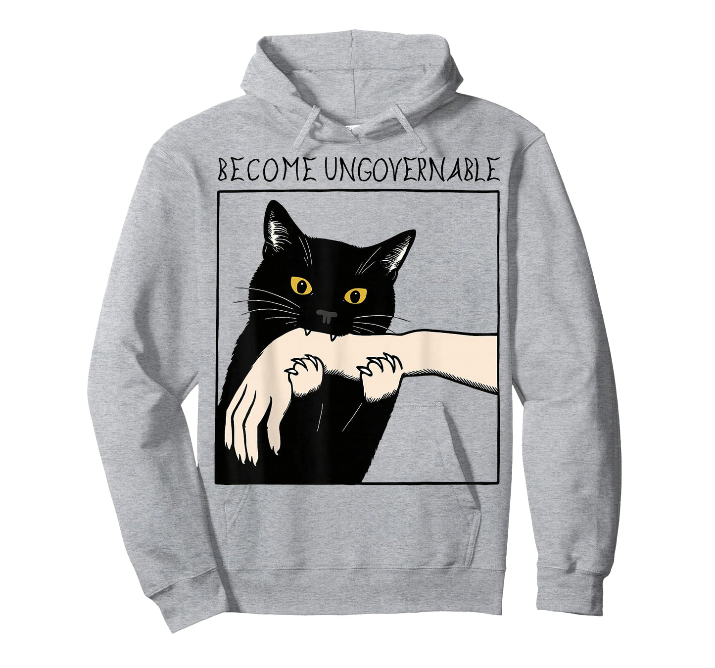 Become Ungovernable - Black Cat Biting Hand Funny Meme T-Shirt