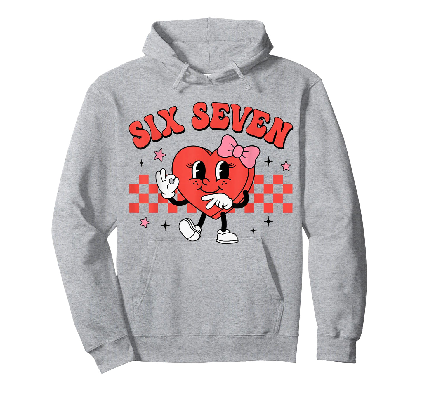 Valentine Six Seven Heart Funny 67 Checkered Print for Girl T-Shirt