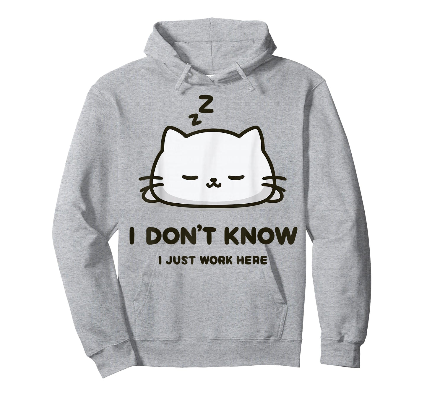 I Don't Know I Just Work Here Funny Sleeping Meme Cat T-Shirt
