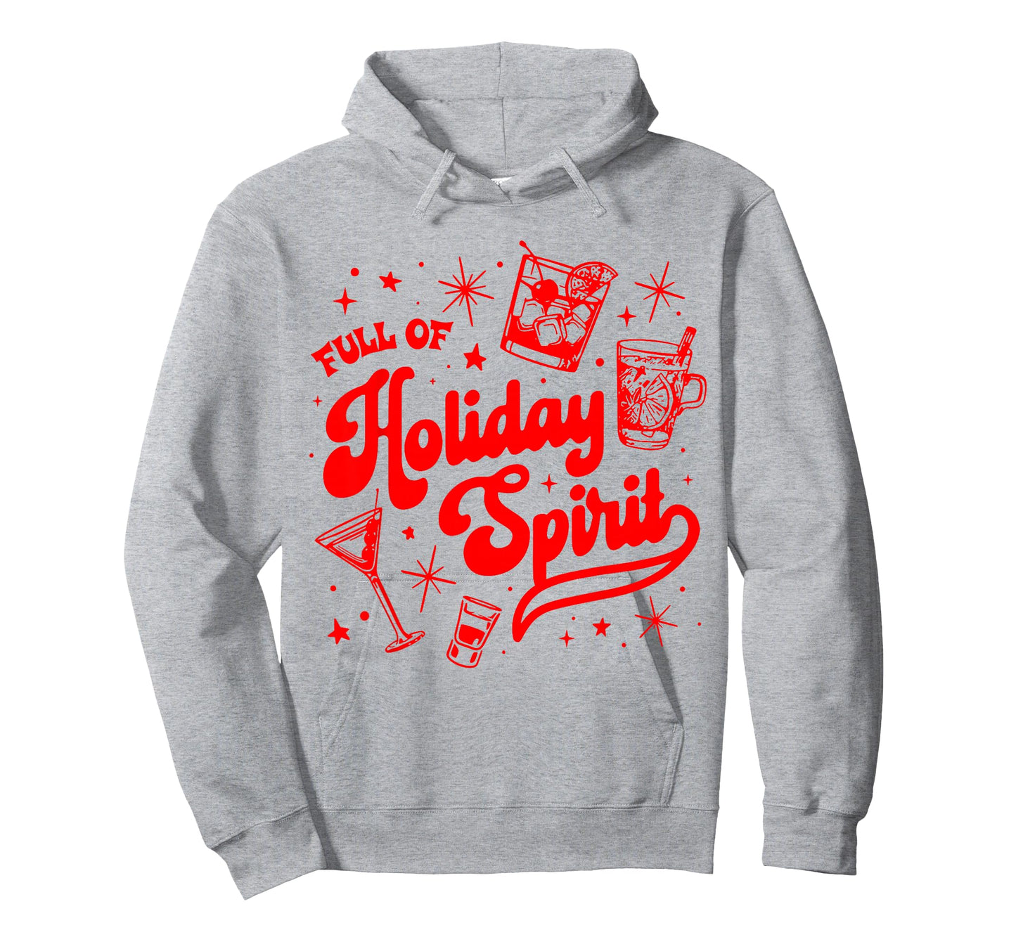Full of Holiday Spirit Christmas Drinking Retro Cocktails T-Shirt