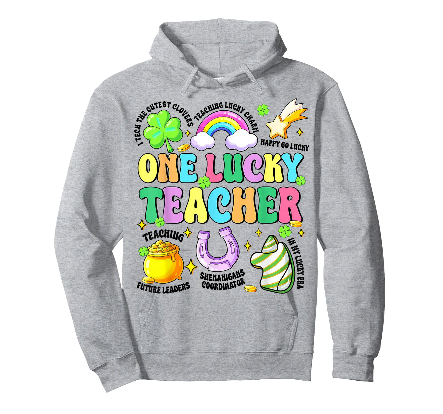 Groovy One Lucky Teacher Lucky Charm St Patricks Day Teacher T-Shirt
