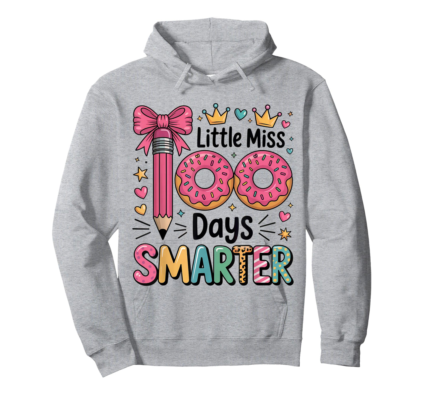 Little Miss 100 Days Smarter Kids Girls 100th Day of School T-Shirt