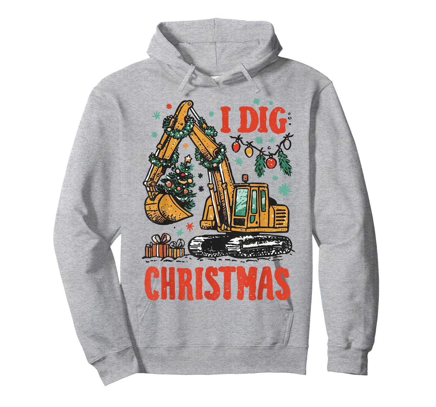 I Dig Christmas Backhoe Loader Excavator Men Boys Kids T-Shirt