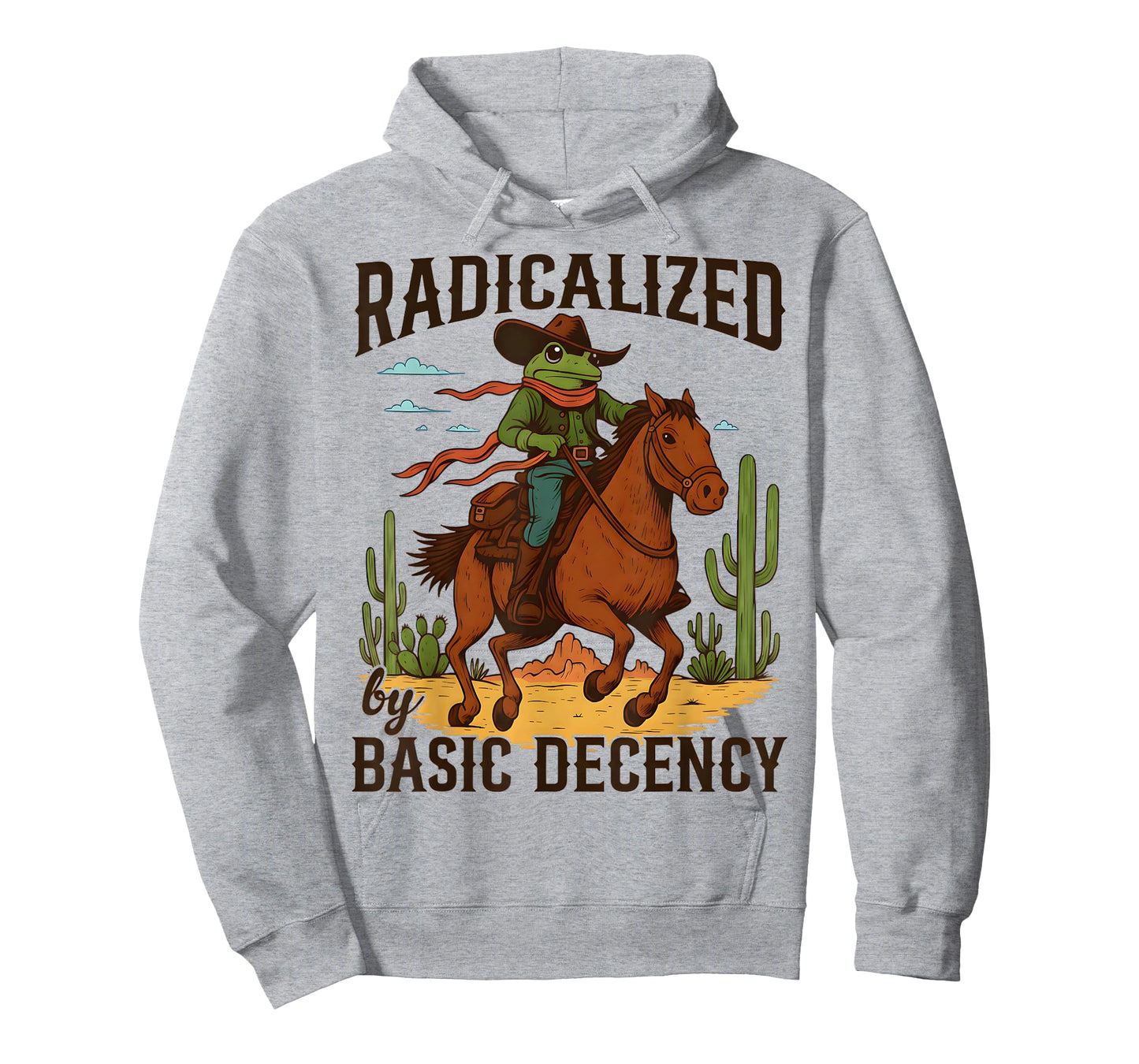 Retro Radicalized by Basic Decency Cowboy Frog T-Shirt