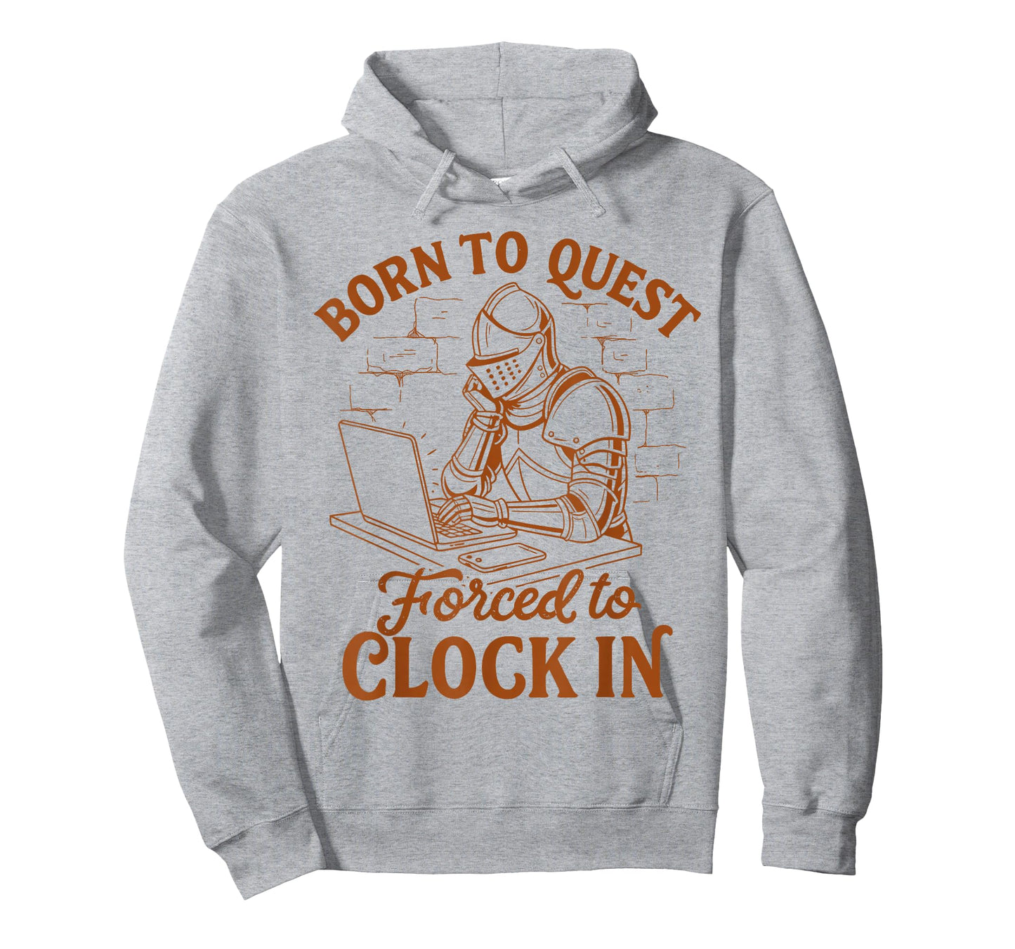 Medieval Knight Funny Born to Quest Forced to Clock in T-Shirt