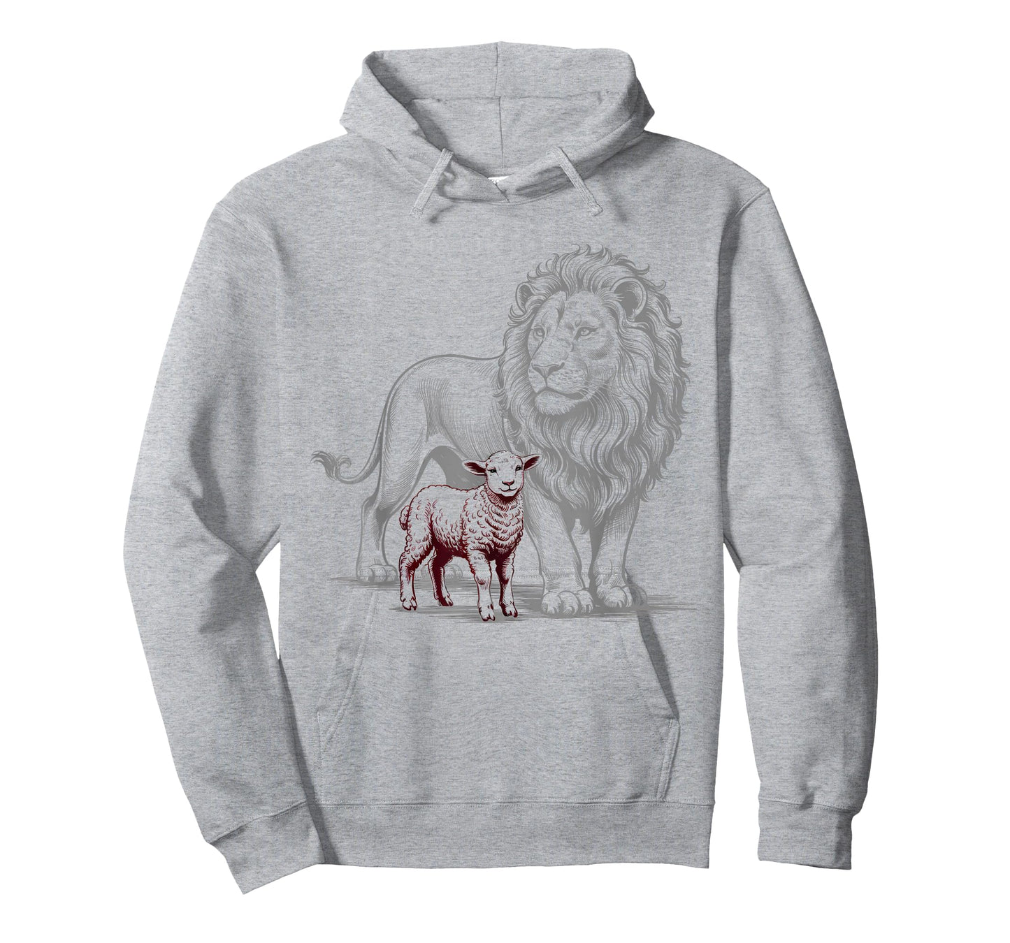 Vintage The Lion and The Lamb Sketch Christian Jesus T-Shirt