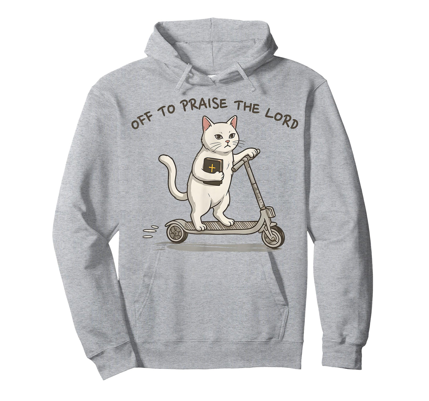 Off to Praise The Lord Funny Christian Cat Faith Humor T-Shirt