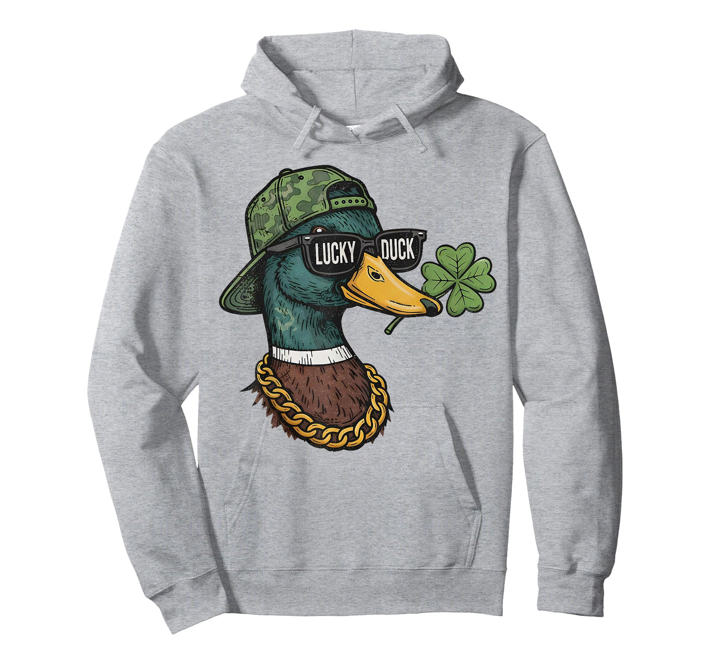 Retro Lucky Duck Shamrock St Patricks Day Hunting Boys Kids T-Shirt