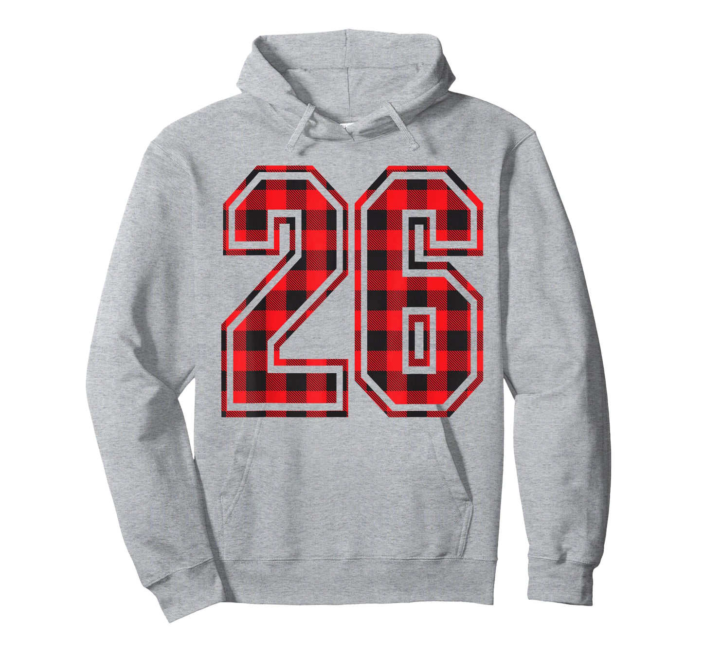 Cute Number 26 Christmas Red Plaid Pattern #26 Unform Jersey T-Shirt