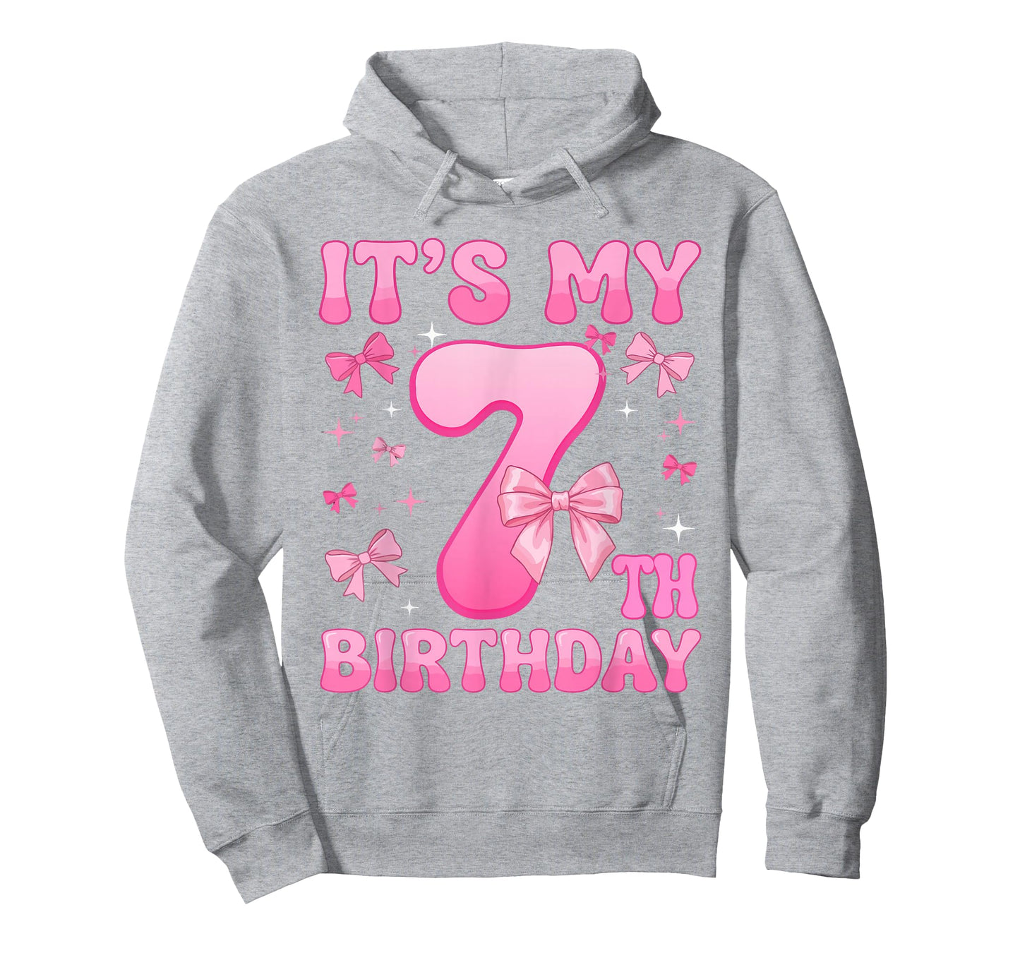 7th Birthday Shirt Girl Coquette Bow Kids Seven 7 Year Old T-Shirt