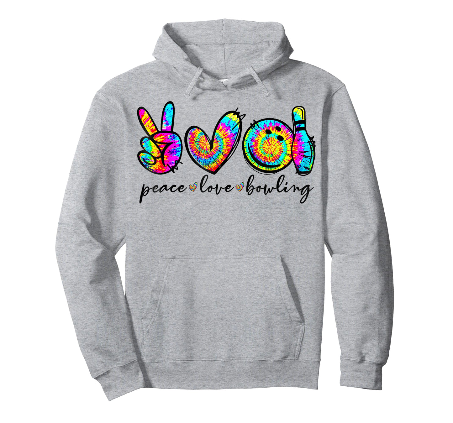 Peace Love Bowling Tie Dye Funny Bowling Lovers T-Shirt