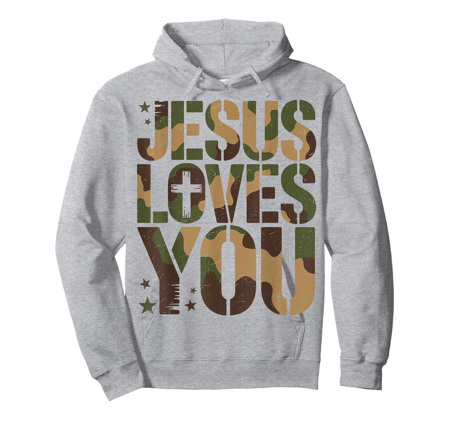 Camo Jesus Loves You Camouflage Christian Saying Religious T-Shirt