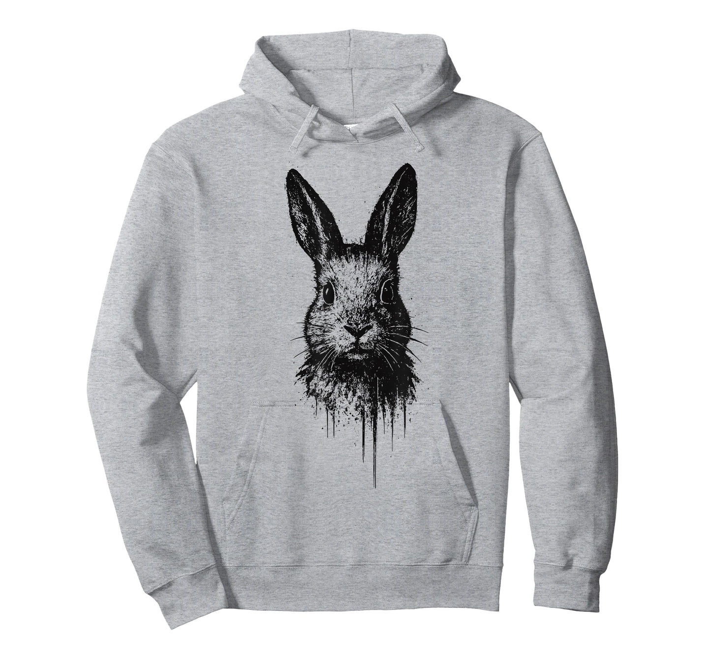 Rabbit Ink Art Grunge Edgy Forest Wildlife Portrait Bunny T-Shirt