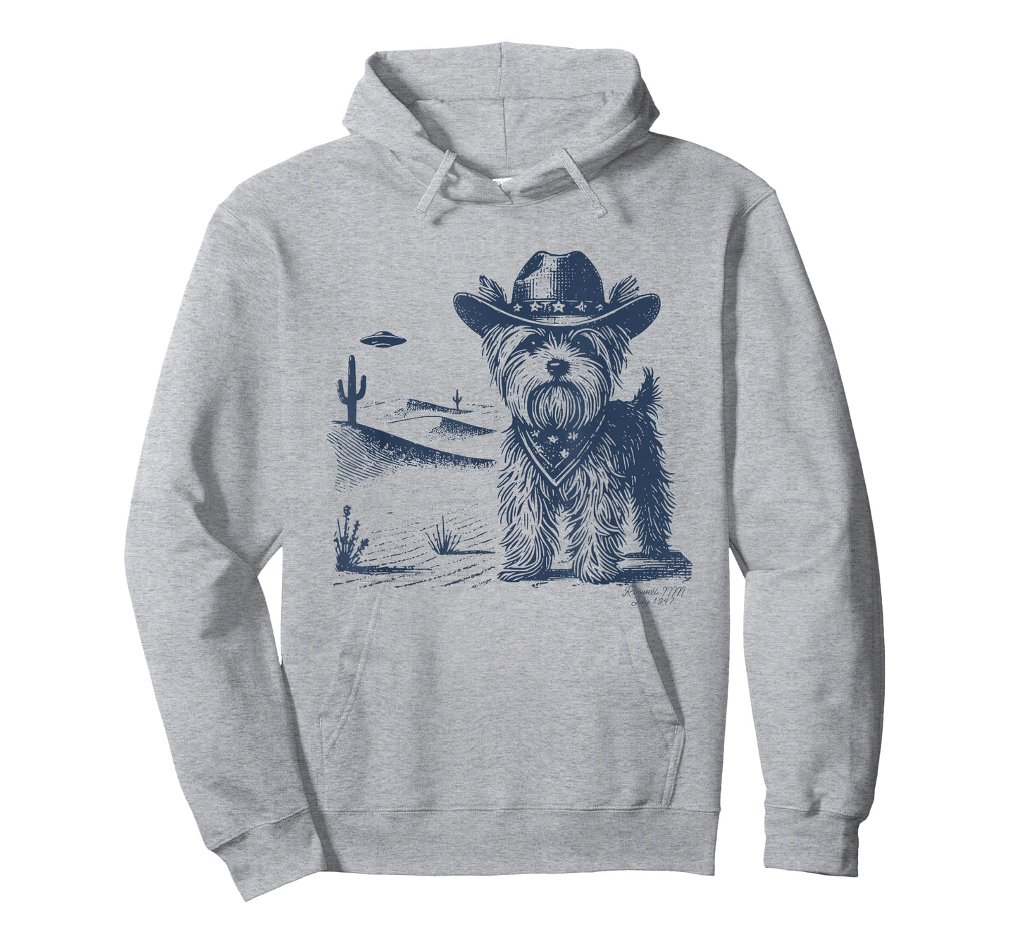 Yorkshire Terrier Cowboy UFO Vintage Yorkie Mom Dog Dad T-Shirt