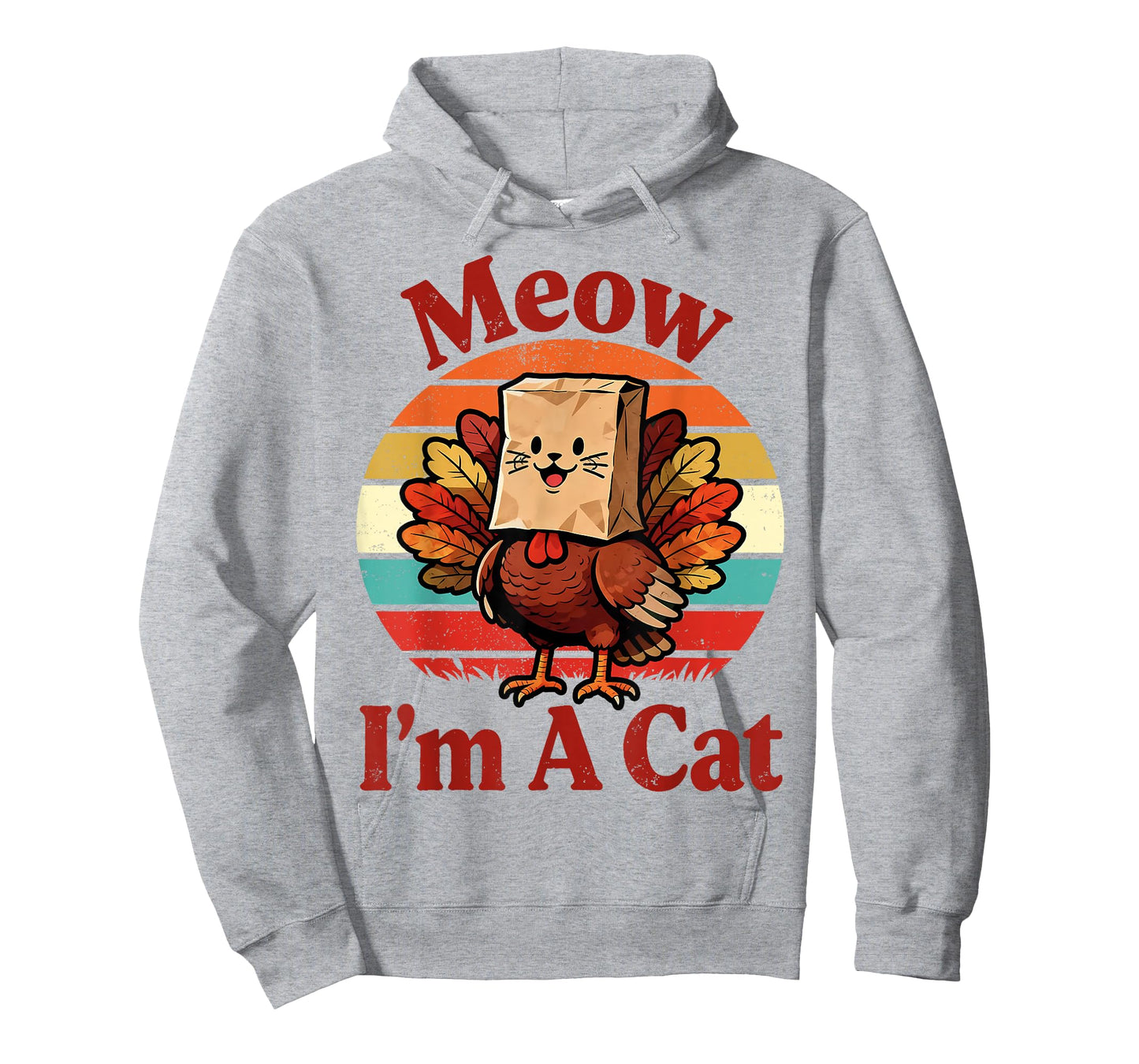 Retro Vintage Meow I'm A Cat Fall Thanksgiving Turkey Funny T-Shirt