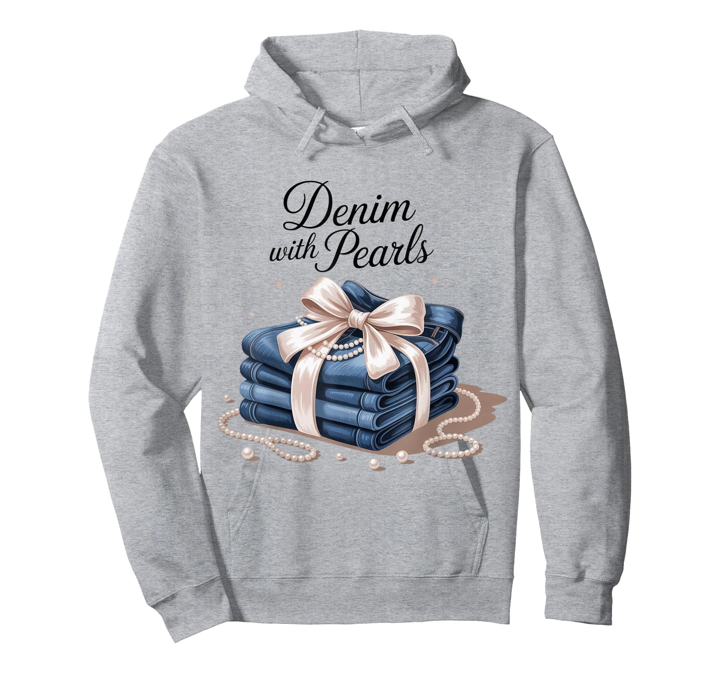 Denim with Pearls Mother’s Day Outfit for Stylish Women T-Shirt