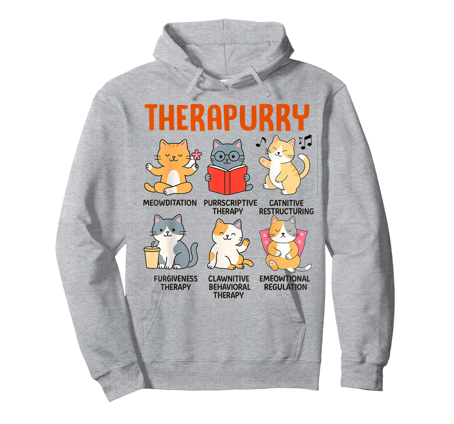 Mental Health Therapist Cat Lover Cat Mom Therapy Therapurry T-Shirt
