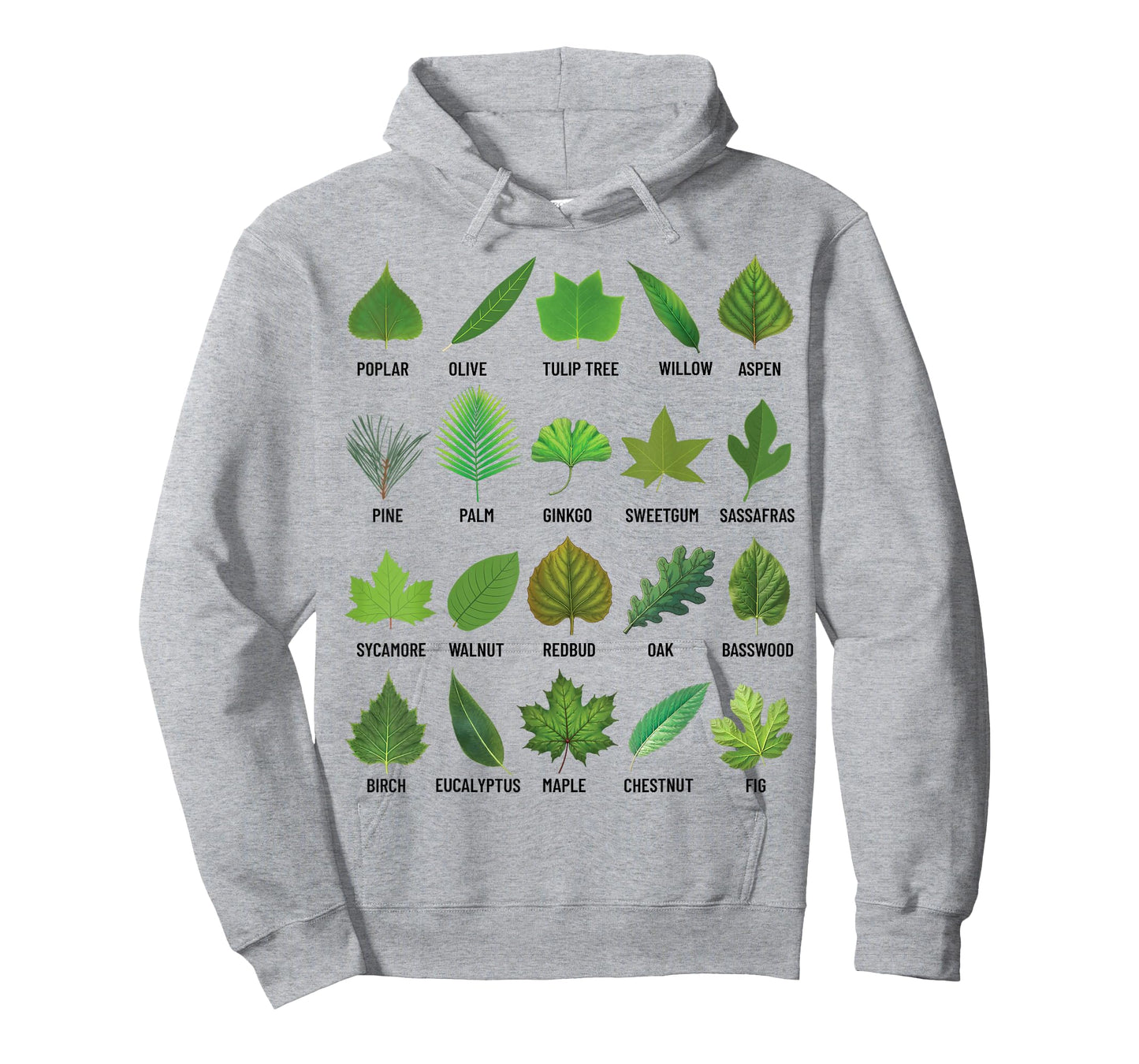Types of Tree Leaves Biology Nature Educational T-Shirt