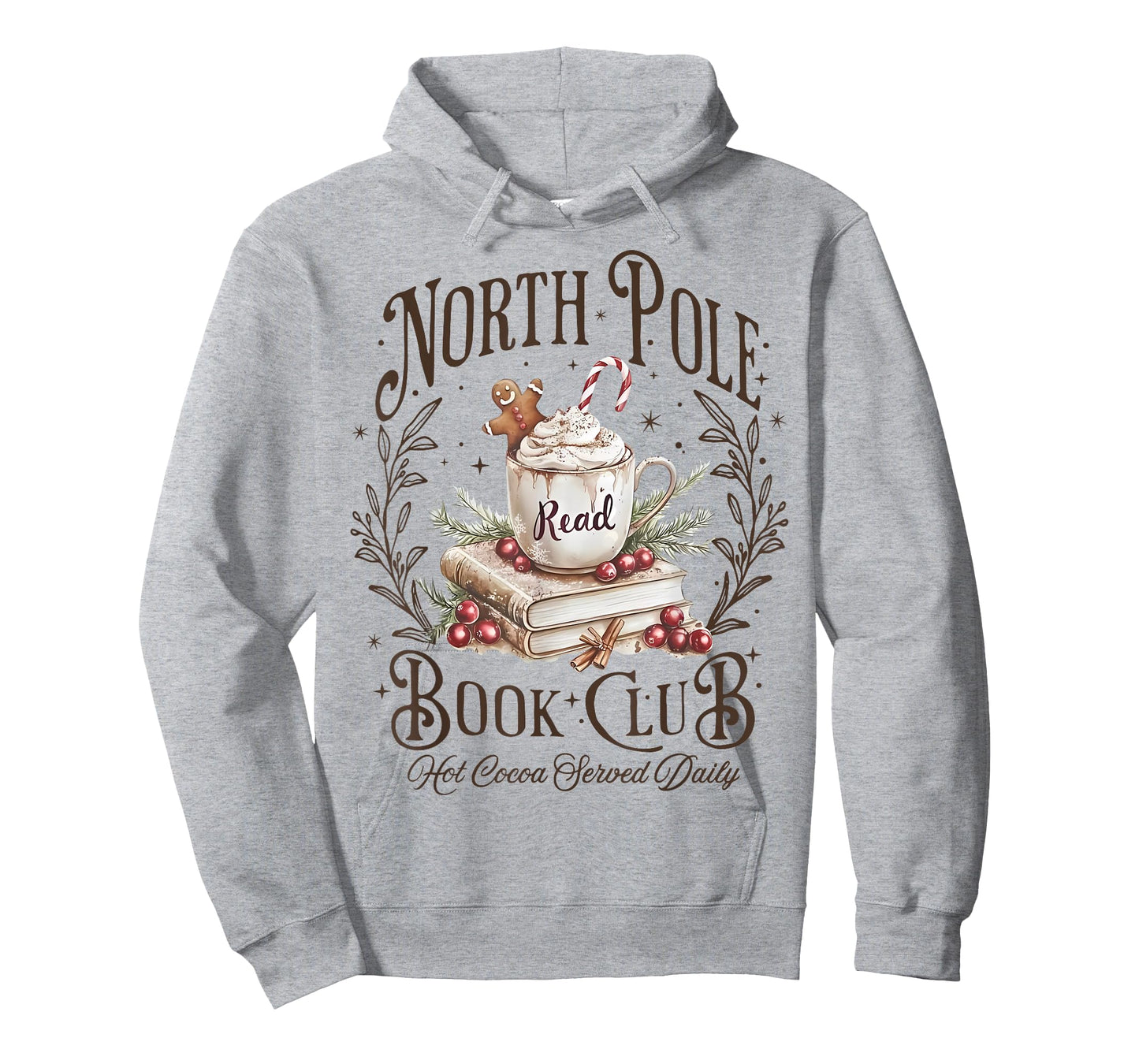 North Pole Readers Club Bookish Xmas Santa Book Reading T-Shirt
