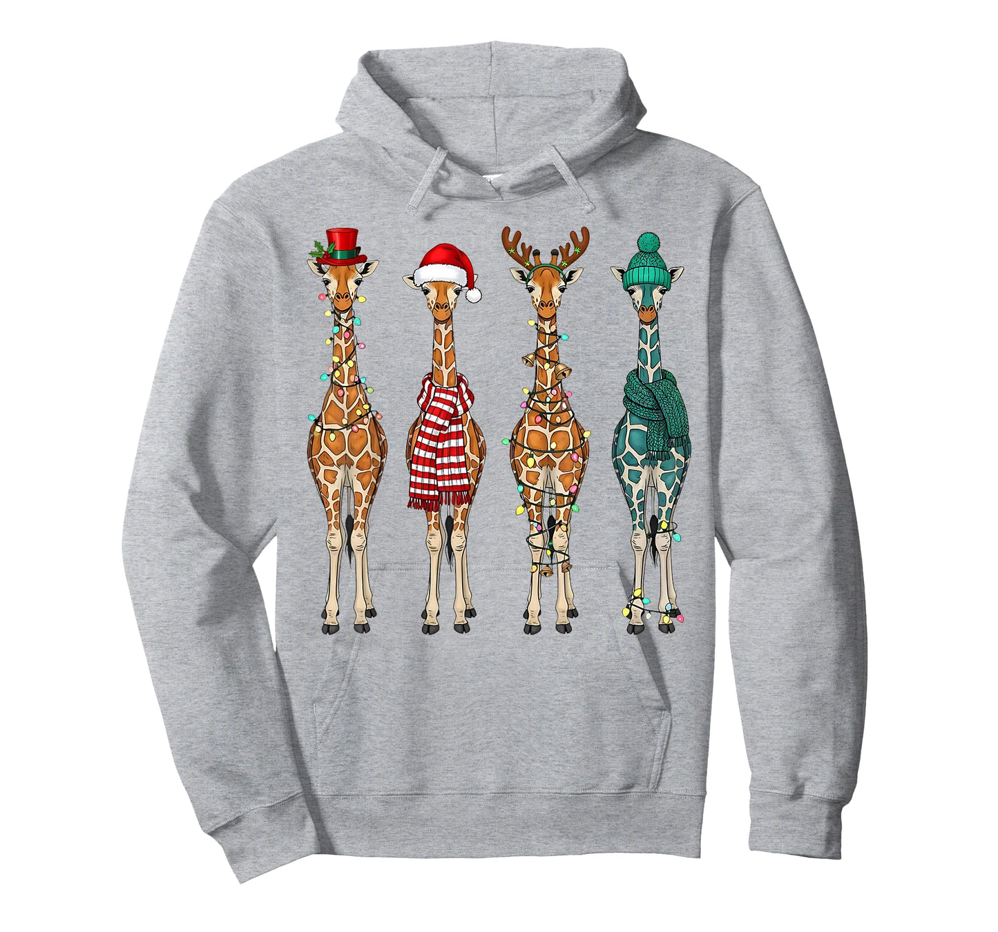 Cute Christmas Giraffe Funny Animal Lover Gift Kids Toddlers T-Shirt