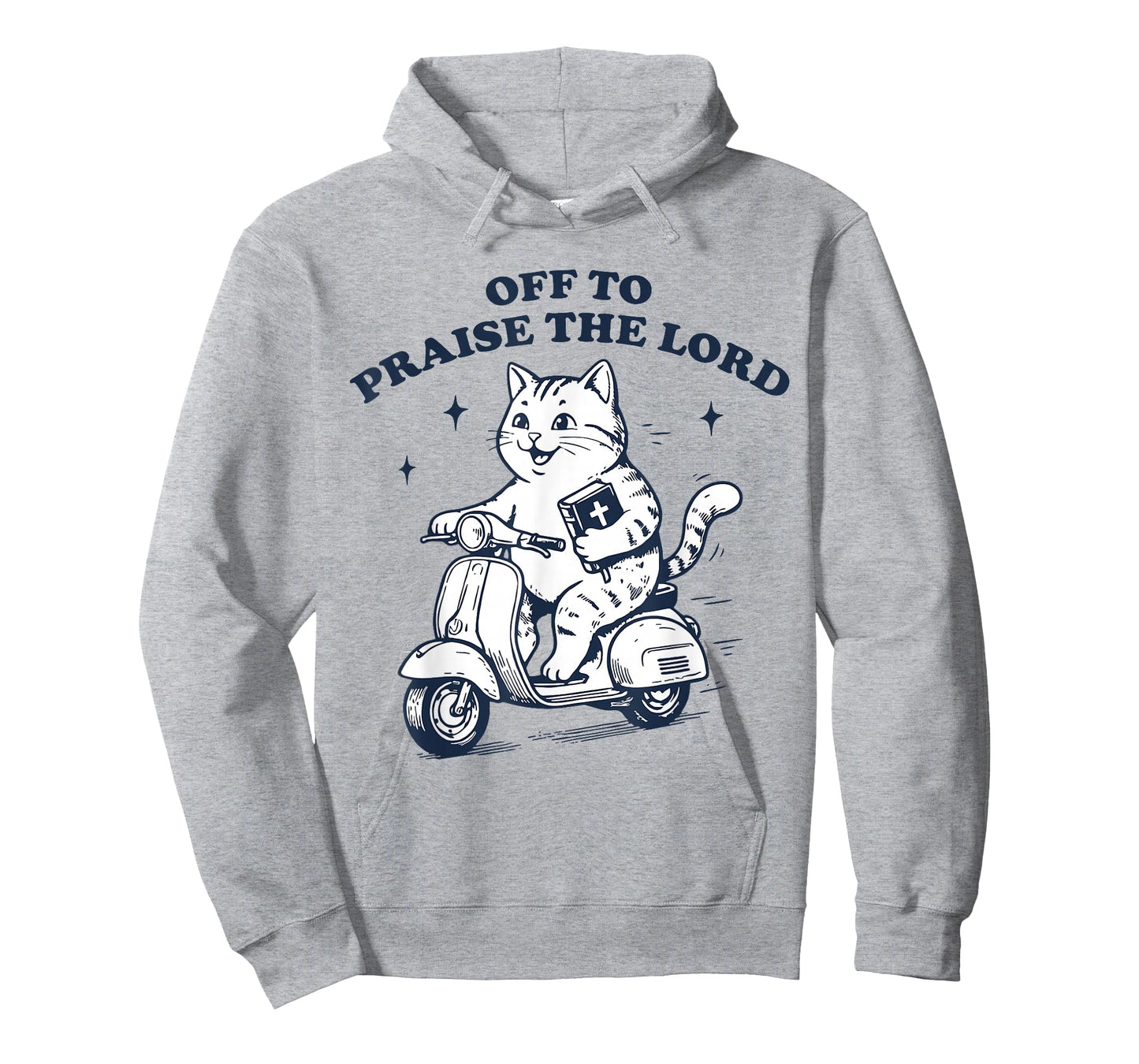 Off to Praise The Lord Cat Funny Christian Faith Humor T-Shirt
