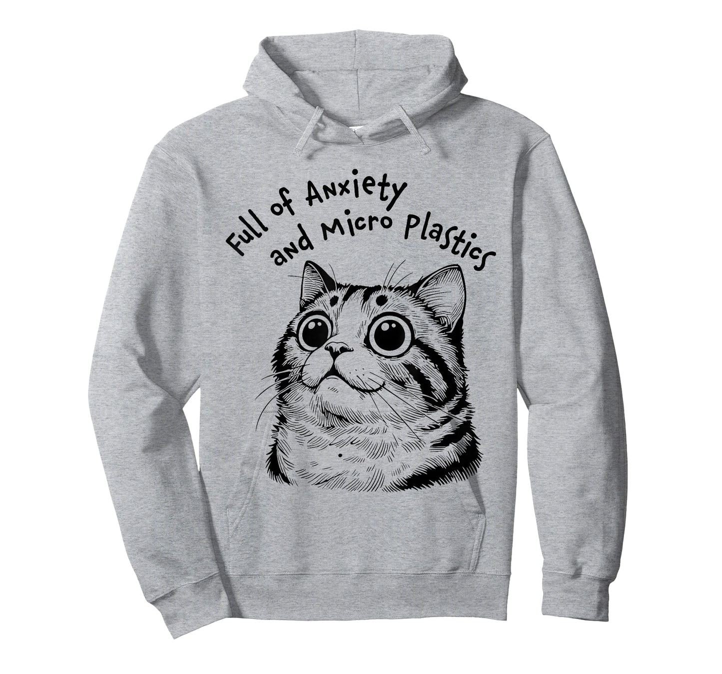 Full of Anxiety and microplastics cat Funny T-Shirt