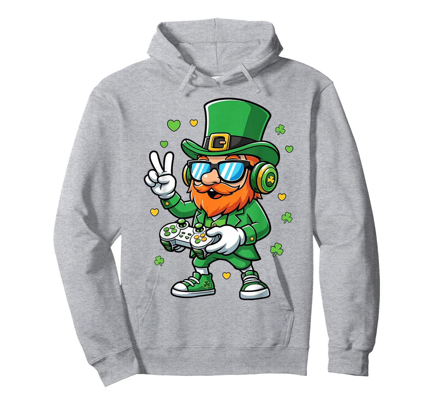 St Patricks Day Gamer Leprechaun Playing Video Game Kid Boys T-Shirt