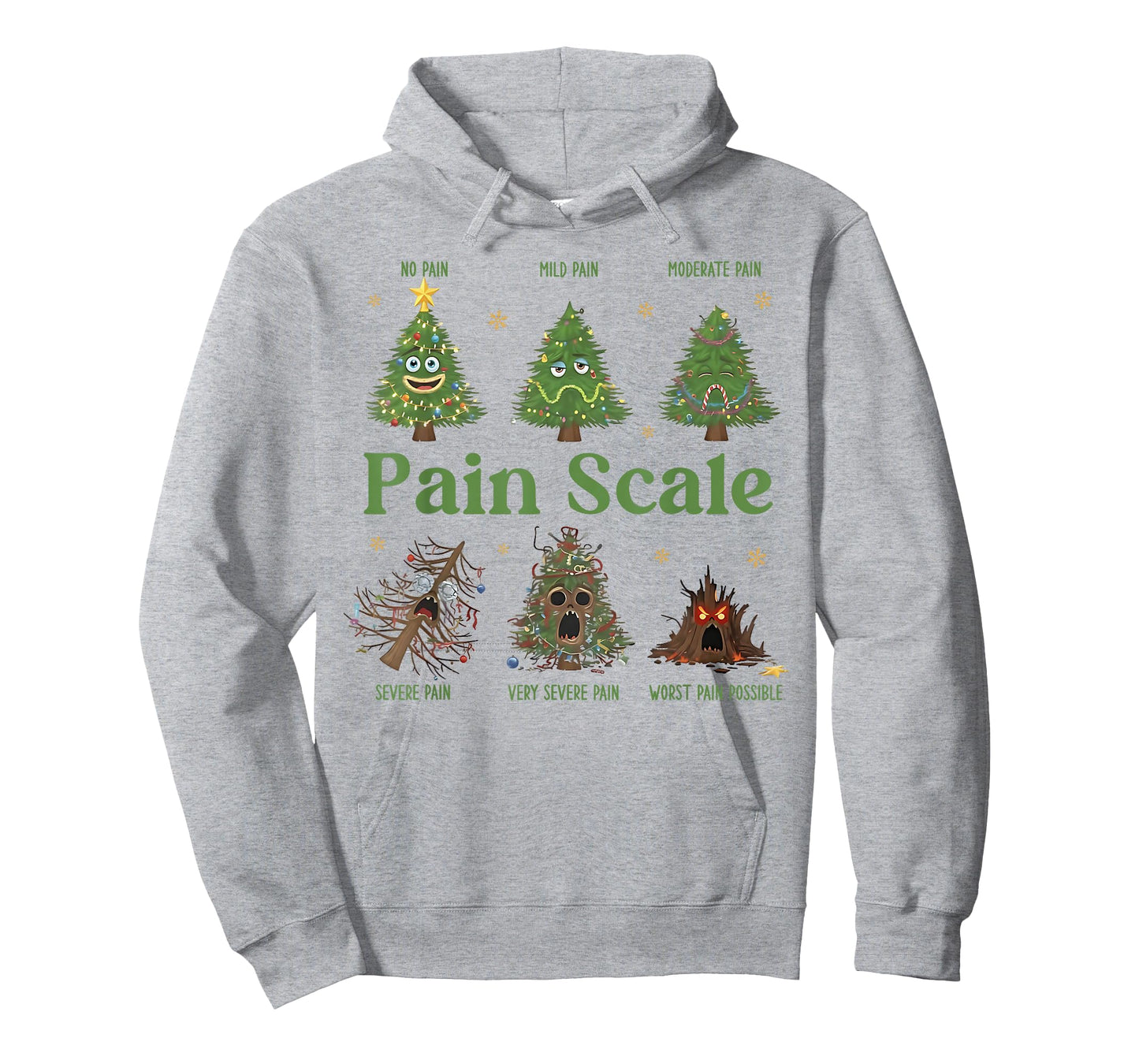 Pain Scale Christmas Funny Tree Xmas Nurse Holiday T-Shirt