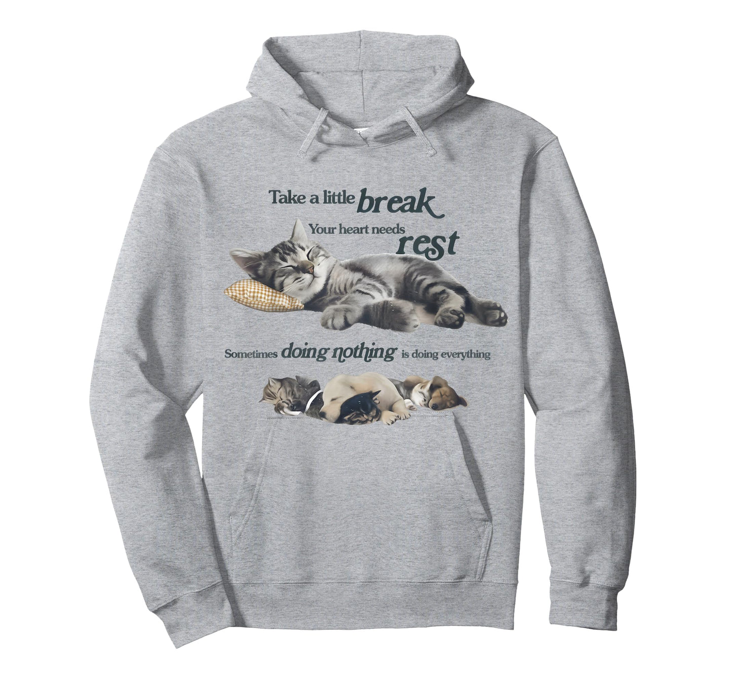 Take a Little Break Your Heart Needs Rest Relaxing Cat Quote T-Shirt
