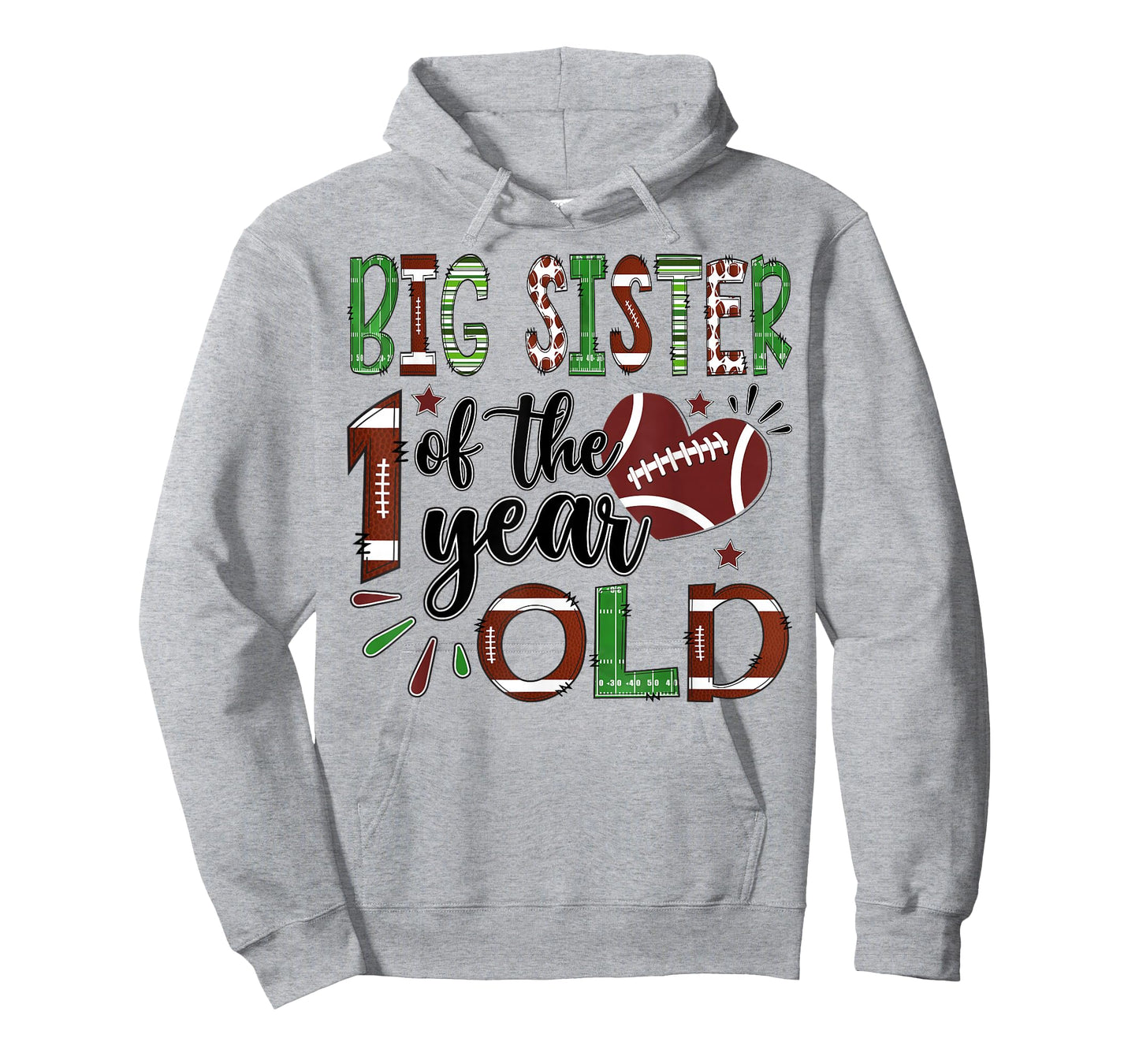Big Sister of The 1 Year Old Football 1st Birthday Boy T-Shirt