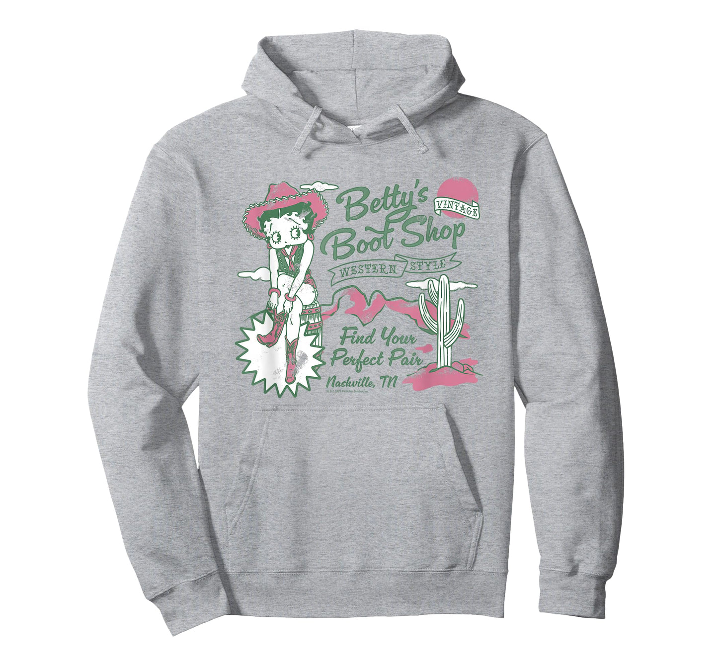 Betty Boop Nashville Western Boot Shop Retro T-Shirt