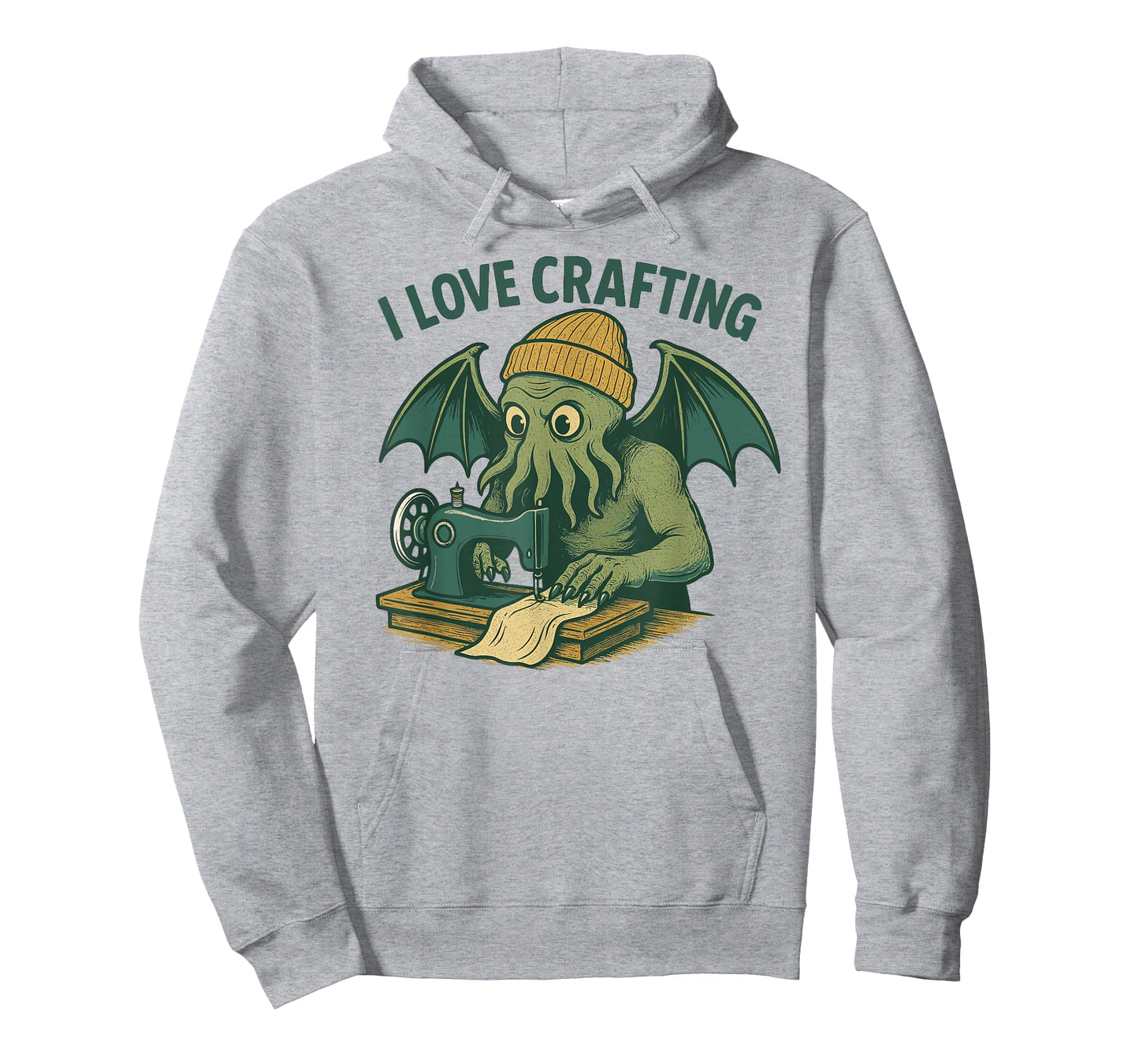Retro Lovecraftian Sewing Cthulhu Cartoon, I Love Crafting T-Shirt