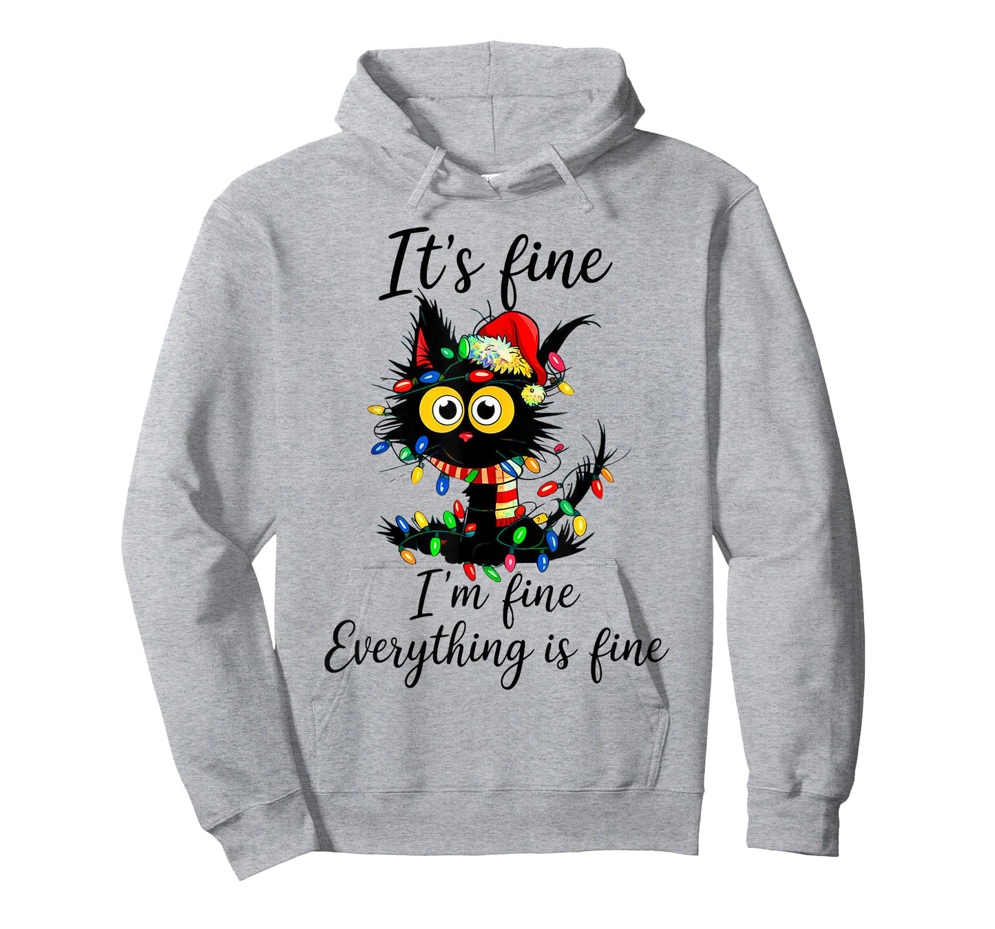 It's Fine I'm Fine Everything is Fine Cat Christmas T-Shirt