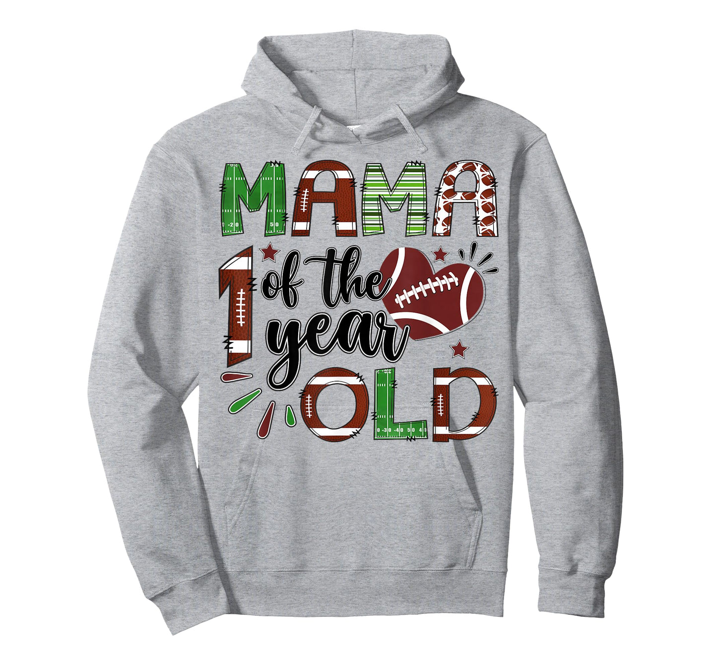 Mama of The 1 Year Old Football 1st Birthday Boy Matching T-Shirt