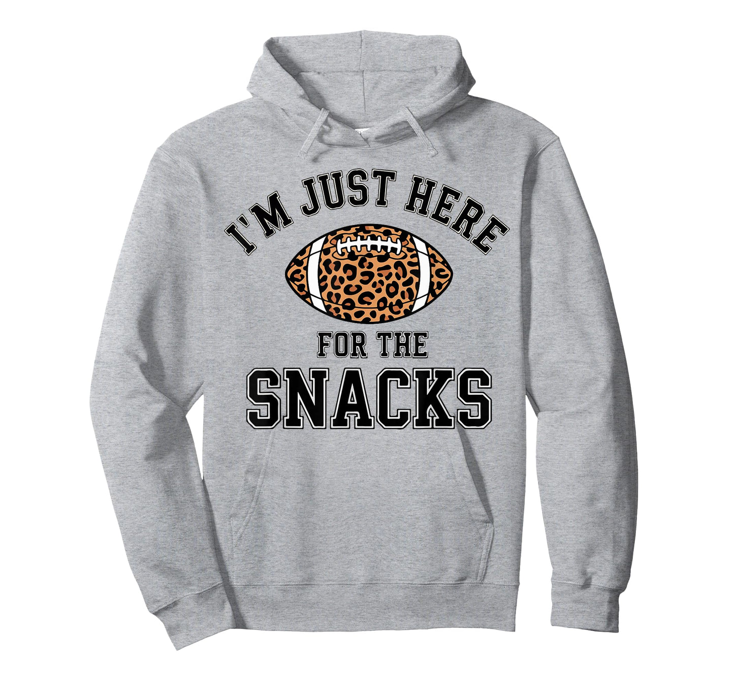 Women Im Just Here for The Snacks Football Leopard Print Mom T-Shirt