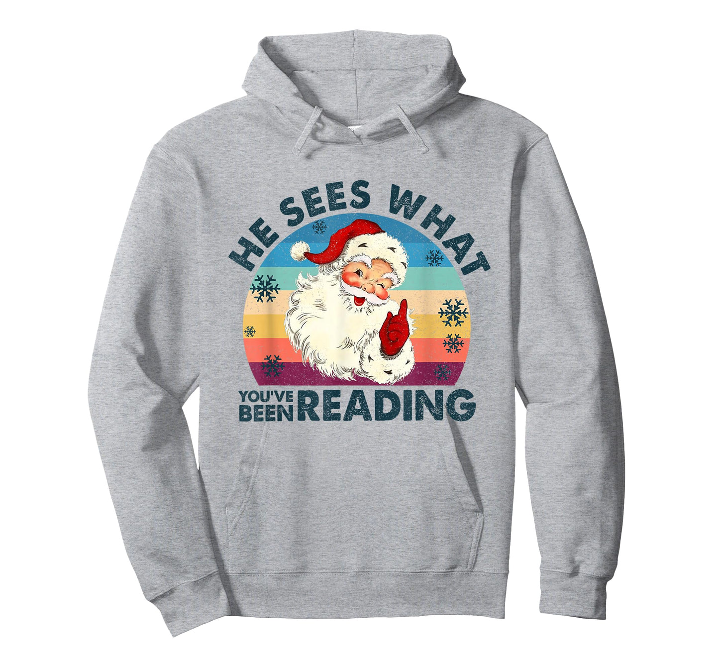 He Sees What You've Been Reading Santa Christmas Bookish T-Shirt