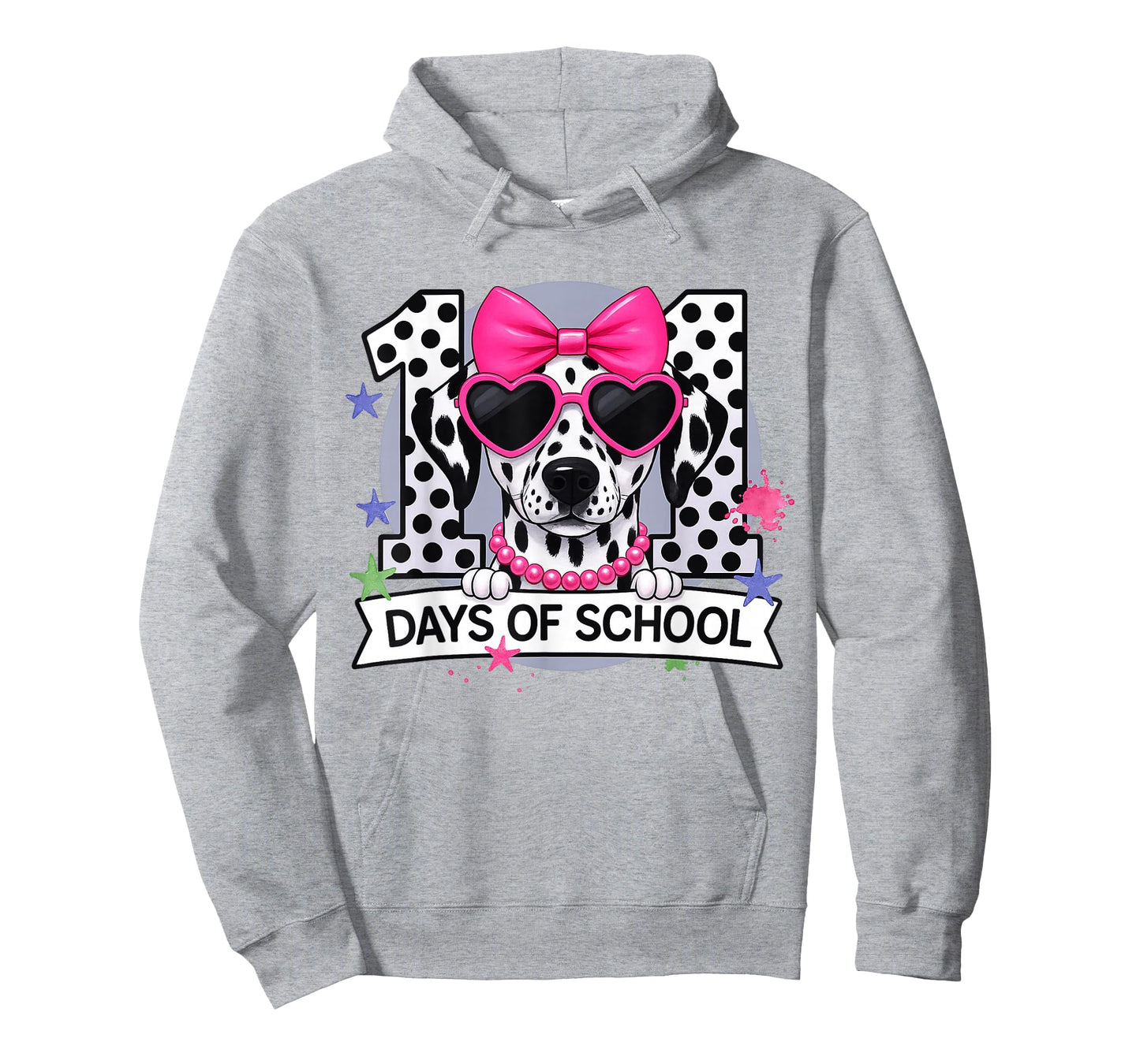 Preppy 100 Days of School Dalmatian Dog Teacher Girls T-Shirt