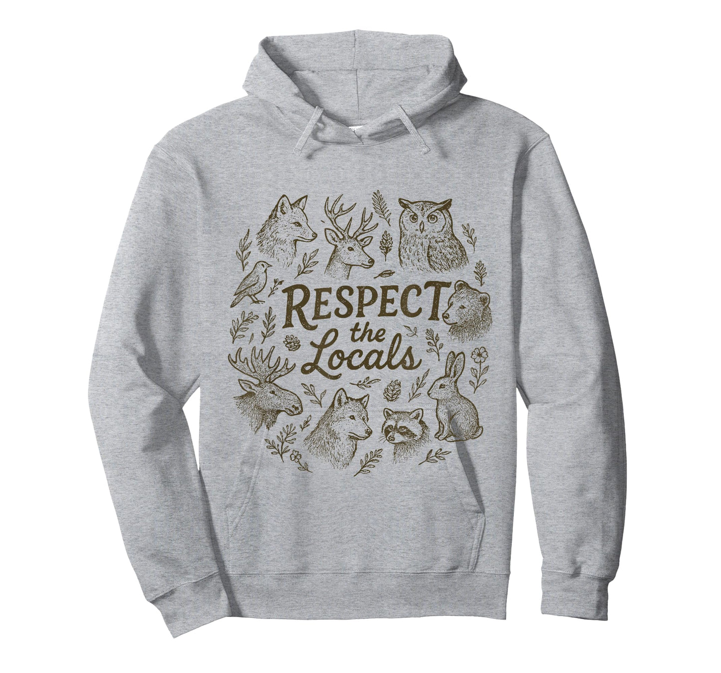 Respect The Locals Funny Animals Hiking Camping T-Shirt